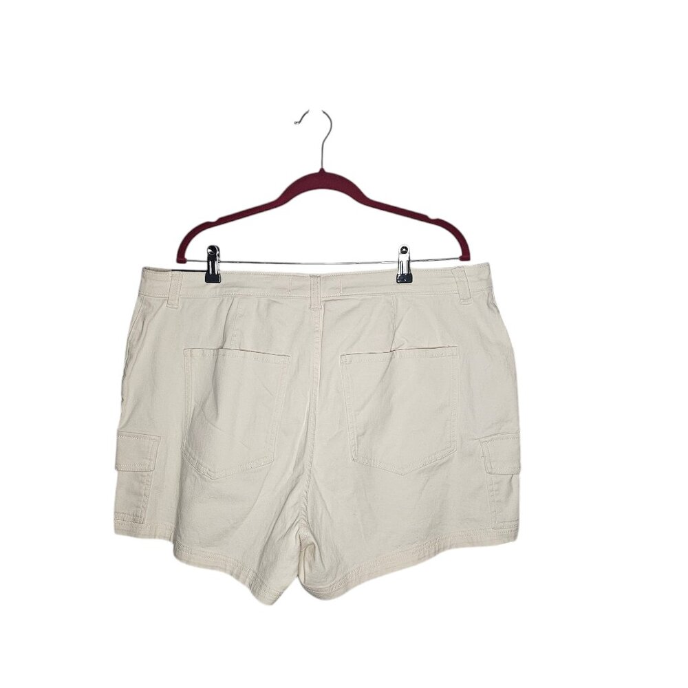 NWT Hollister Cotton Casual Cream Shorts Size 34W Ultra High Rise Maternity - Picture 2 of 6